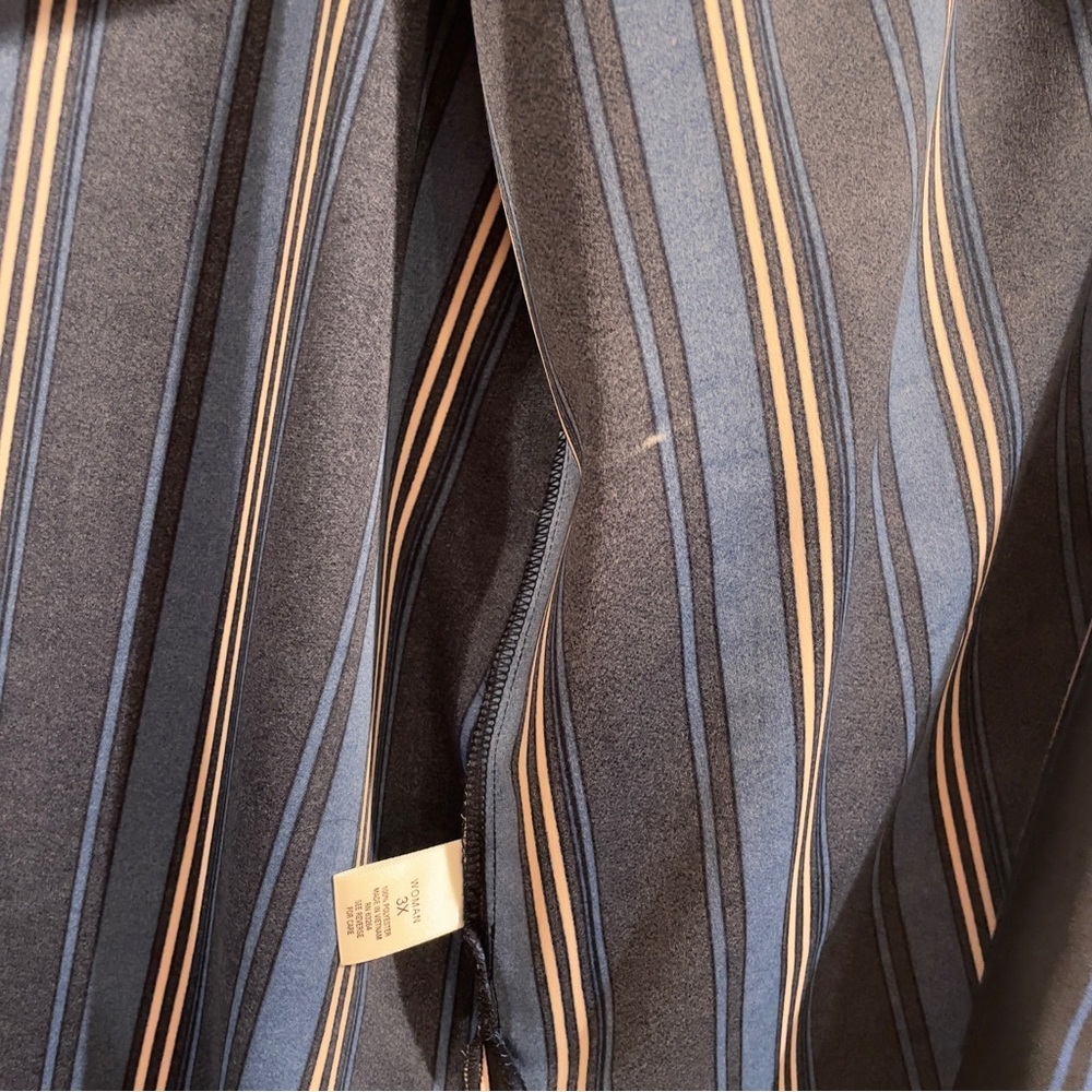 Dress Barn (Roz & Ali) Striped Longline Open Front Blazer Jacket -Blue/White, 3X - Picture 6 of 11